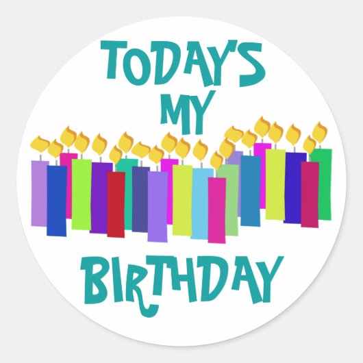 Birthday Candles Ronde Sticker (Voorkant)