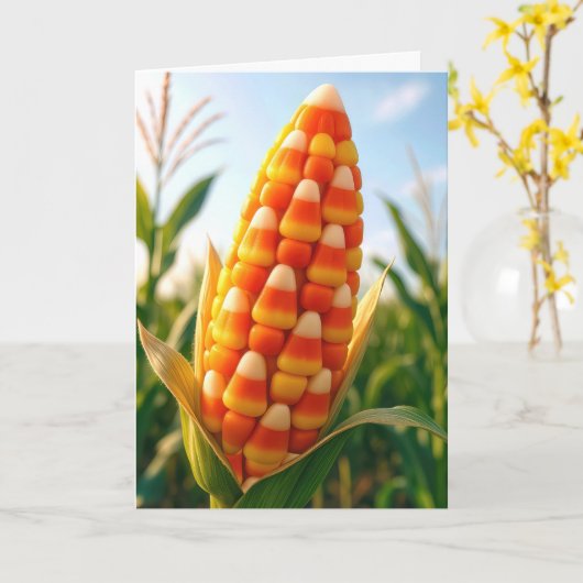 Birthday Candy Corn On the Cob  Kaart (Gele Bloem)