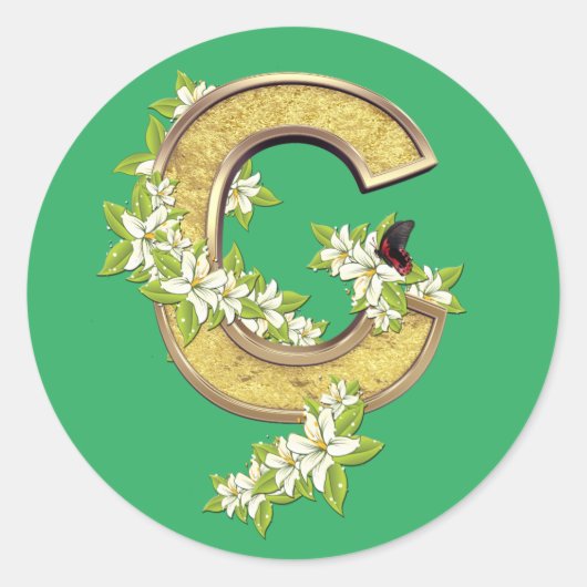 Birthday-Capital- brief-C Ronde Sticker (Voorkant)