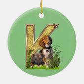 Birthday-Capital- Letter-E Art Canvas tas Keramisch Ornament (Achterkant)