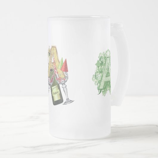 Birthday-Capital Monogram - letter A Matglas Bierpul (Voorkant rechts)