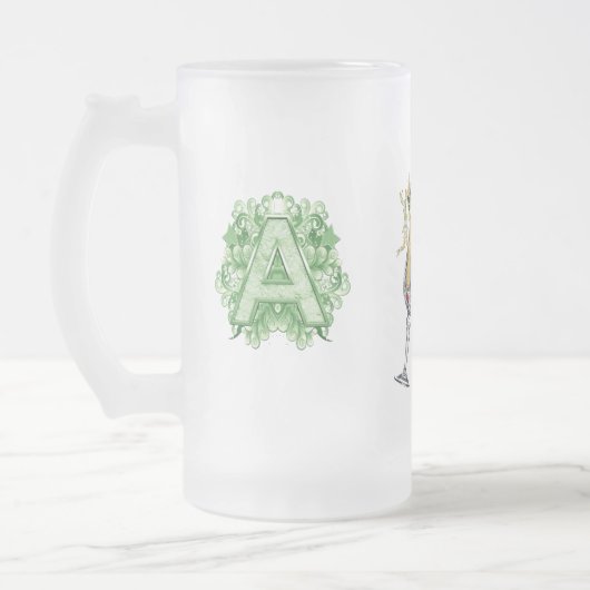 Birthday-Capital Monogram - letter A Matglas Bierpul (Links)