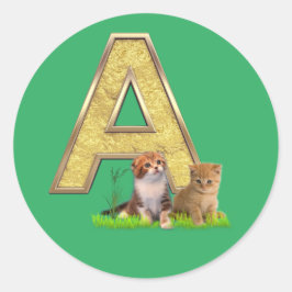 Birthday-Capital Monogram - letter A Ronde Sticker