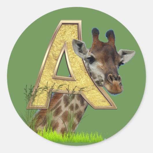 Birthday-Capital Monogram - letter A Ronde Sticker (Voorkant)