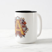 Birthday-Capital Monogram - letter A Tweekleurige Koffiemok (Voorkant rechts)