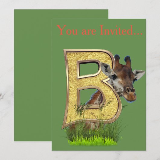 Birthday-Capital Monogram - letter B Kaart (Voorkant / Achterkant)