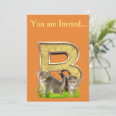 Birthday-Capital Monogram - letter B Kaart (Staand voorkant)