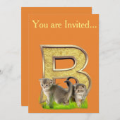 Birthday-Capital Monogram - letter B Kaart (Voorkant / Achterkant)