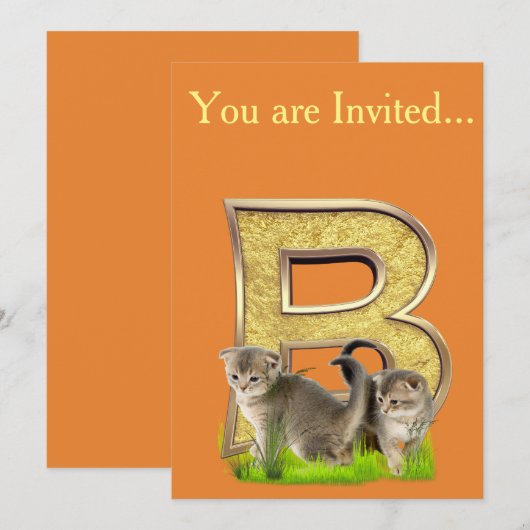 Birthday-Capital Monogram - letter B Kaart (Voorkant / Achterkant)