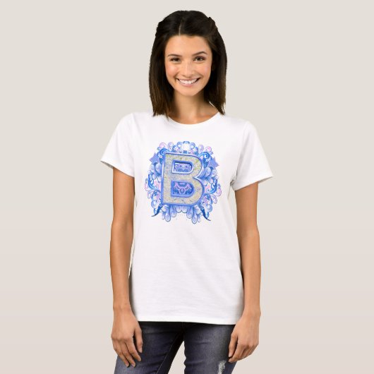 Birthday-Capital Monogram - letter B T-shirt (Voorkant volledig)
