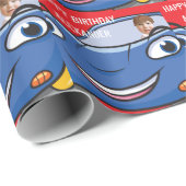 Birthday Car Automotive Funny Cartoon Creative Fab Cadeaupapier (Rol Hoek)