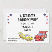 Birthday Car Automotive Funny Cartoon Creative Fab Kaart (Achterkant)