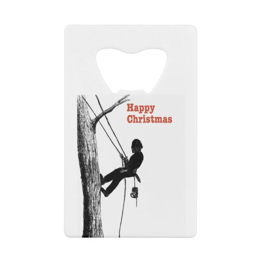 Birthday CarArb Art Arborist Tree Surgeon Chainsee Creditkaart Flessenopener (Voorkant)