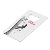 Birthday CarArb Art Arborist Tree Surgeon Chainsee Creditkaart Flessenopener (Achterkant Gekanteld)