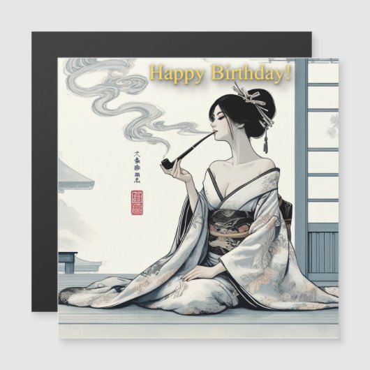 Birthday Card 02 - Elegant Japanese Oiran Theme (Voorkant / Achterkant)