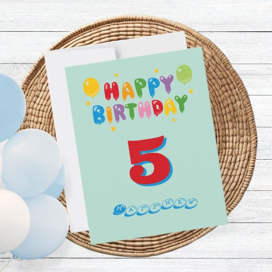 birthday card 5th for kids kaart