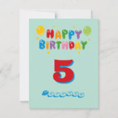 birthday card 5th for kids kaart (Voorkant)
