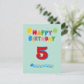 birthday card 5th for kids kaart (Staand voorkant)