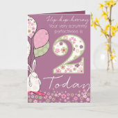 Birthday Card - Baby Girls 2e verjaardag Kaart (Gele Bloem)