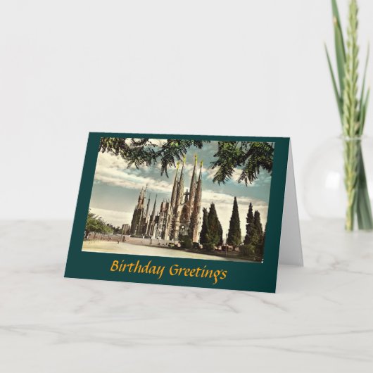 Birthday Card, Barcelona, Sagrada Familia Kaart (Voorkant)