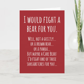 Birthday Card Bear Fight Kaart
