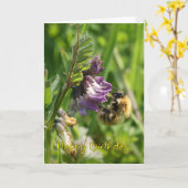 Birthday card - Bee op een wilde etch Kaart (Gele Bloem)