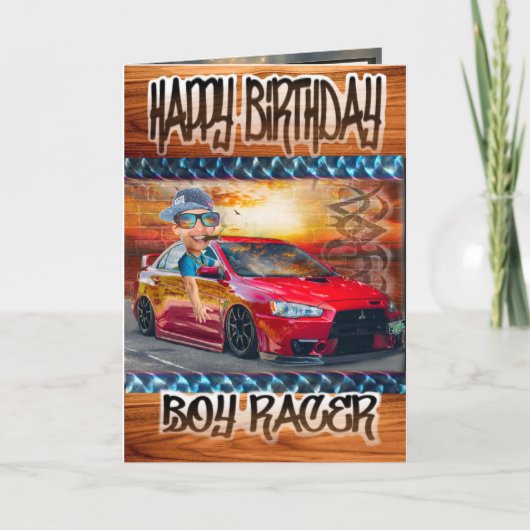 Birthday card boy Racer Kaart (Voorkant)