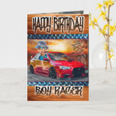 Birthday card boy Racer Kaart (Gele Bloem)