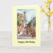 Birthday Card - Bridge Steps, Richmond, Surrey Kaart (Gele Bloem)