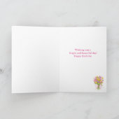 Birthday Card Bright and Beauful Tulip Bouquet Kaart (Binnen)
