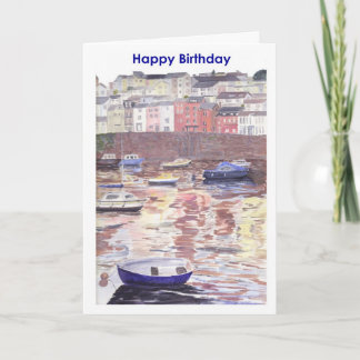 Birthday Card Brixham Harbour Kaart