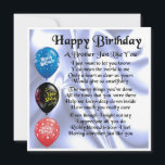 Birthday Card - Brother Poem Kaart<br><div class="desc">Een geweldige kaart voor een broer op zijn verjaardag</div>