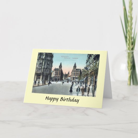 Birthday Card - Budapest, Hongarije Kaart (Voorkant)