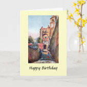 Birthday Card - Capri, Italië Kaart (Gele Bloem)