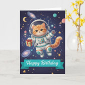 birthday card cat for women kaart (Gele Bloem)