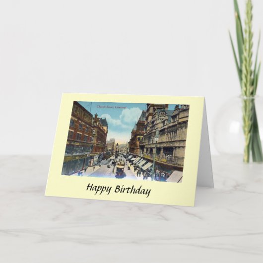Birthday Card - Church Street, Liverpool Kaart (Voorkant)