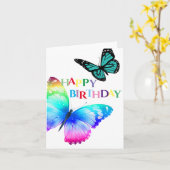 Birthday Card - Colorful Butterflies Kaart (Gele Bloem)