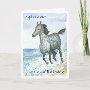 Birthday Card - Connemara Pony op strand Kaart