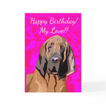 Birthday Card Editable Blood Hound foto & text