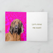 Birthday Card Editable Blood Hound foto & text Kaart (Binnen)