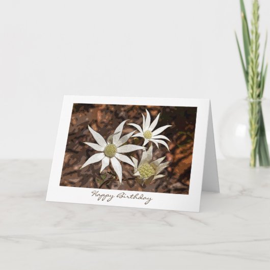 Birthday Card - Flannel Flowers Kaart (Voorkant)