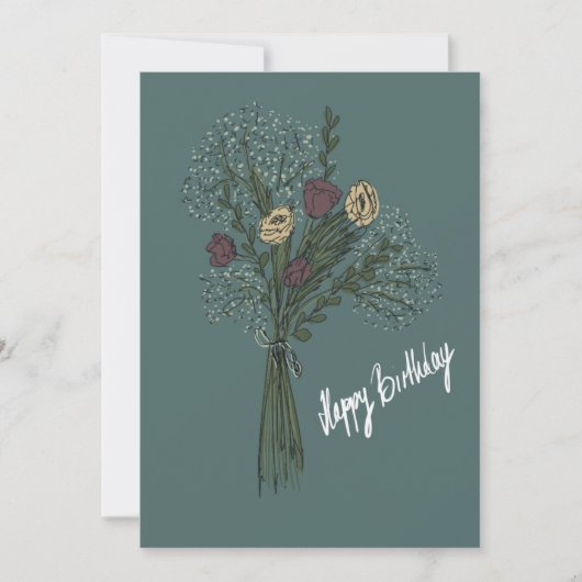 Birthday Card "Flowers" Kaart (Voorkant)