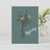 Birthday Card "Flowers" Kaart (Staand voorkant)