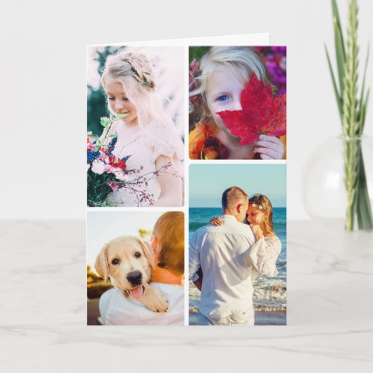 Birthday Card Folded 4 Foto's Bedankkaart (Voorkant)