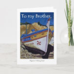 Birthday Card for a Brother - Algarve Vissen Boat Kaart<br><div class="desc">Een Birthday-kaart voor een broer met een Portugees Vist Boat van een zacht pastelschilderij van Judy Adamson. Ik zal de voortekst op verzoek graag wijzigen en u kunt de binnenkant aanpassen om aan uw vereisten te voldoen.</div>