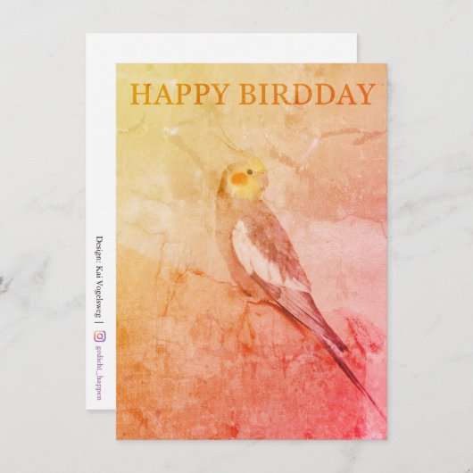 Birthday Card for Bird Lovers Informatiekaartje (Voorkant / Achterkant)