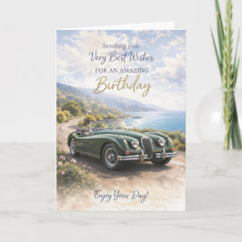 Birthday Card for Him or Her – Classic Car Design Kaart
