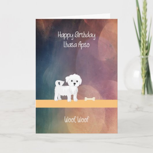 Birthday Card for Lhasa Apso Dog Kaart (Voorkant)
