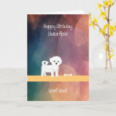 Birthday Card for Lhasa Apso Dog Kaart (Gele Bloem)
