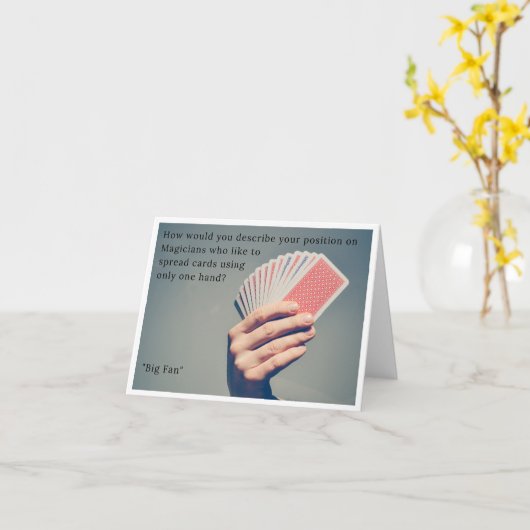 Birthday Card for Magicians - Funny Card Fan Kaart (Gele Bloem)